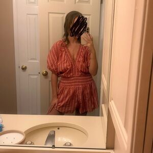 Anthropologie Smocked Gingham Romper